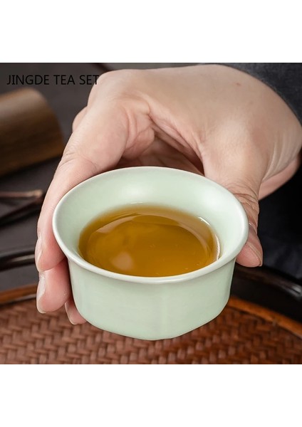 W-6 Adet 6 Adet Çin Vintage Seramik Çay Fincanı El Yapımı Porselen Çay Kase Taşınabilir Seyahat Kişisel Meditasyon Fincan Ev Çay Seti Ana Bardak (Yurt Dışından)