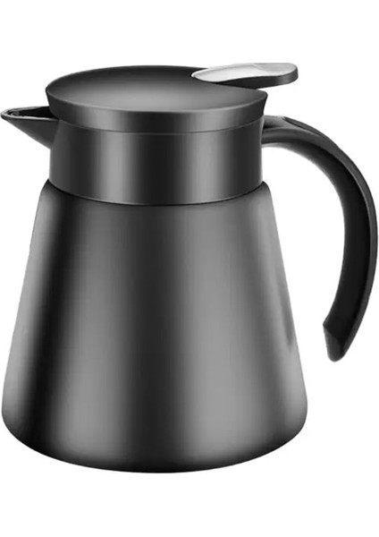 Siyah 880ML 680/880ML Paslanmaz Çelik Çift Duvar Termos Yalıtımlı Cezve Termos Süt Çay Su Sürahisi Su Isıtıcısı (Yurt Dışından)