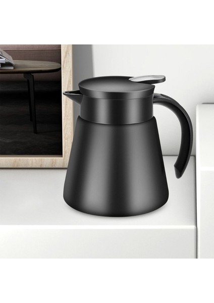 Siyah 880ML 680/880ML Paslanmaz Çelik Çift Duvar Termos Yalıtımlı Cezve Termos Süt Çay Su Sürahisi Su Isıtıcısı (Yurt Dışından)