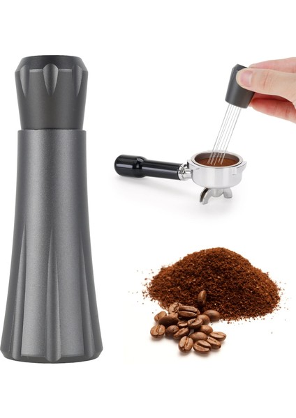 Siyah Espresso Kahve Karıştırıcı Standı Alüminyum Alaşımlı Kahve Dağıtıcı Aracı Paslanmaz Çelik Iğneler Kahve Karıştırma Sabotaj Temizleme (Yurt Dışından)