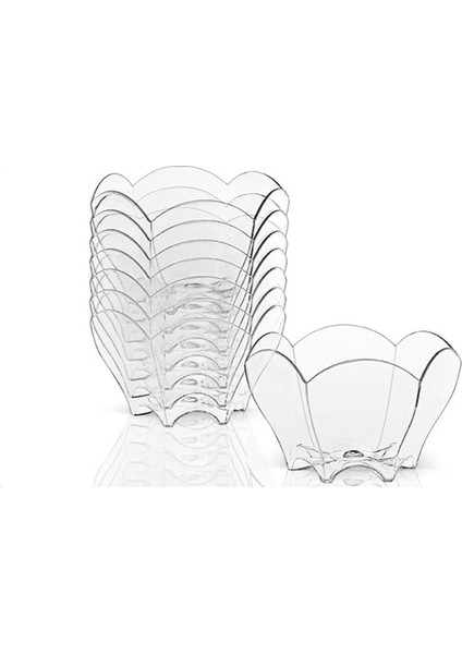 60ML 12 Adet 12 Adet Tek Kullanımlık Plastik Tatlı Bardağı Sofra Şeffaf Mini Dondurma Mus Bardağı Ev Yaz Partisi (Yurt Dışından)