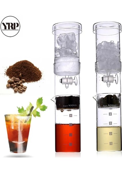 Beş Delikli Buz Soğuk Demleme Kahve Makinesi 400 ml Taşınabilir Yeniden Kullanılabilir Buz Damla Kahve Filtresi Cam Süzgeçler Espresso Barista Araçları Damlatıcı Pot (Yurt Dışından) fiyatları