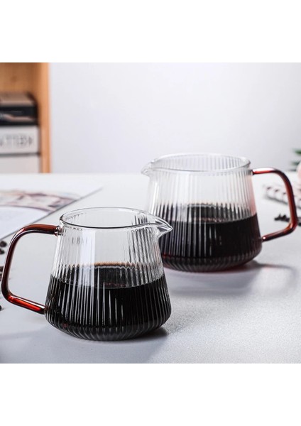 350 ml V-Şekilli Emzik Kahve Demlik Dikey Çizgili Cezve Pratik Cam Kahve Su Isıtıcısı Coffeeware Yeniden Kullanılabilir Yaklaşık 350 ML/500 ml (Yurt Dışından)