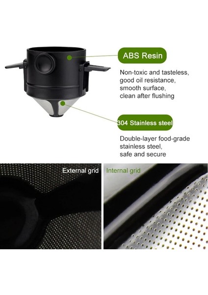 Beyaz Taşınabilir Kahve Filtresi Yeniden Kullanılabilir Huni Çay Demlik Paslanmaz Çelik Minie Damlatıcı Kahve Damlatıcı Ev Ofis Seyahat Için (Yurt Dışından) fırsatları