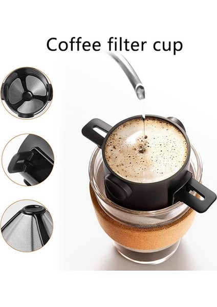 Beyaz Taşınabilir Kahve Filtresi Yeniden Kullanılabilir Huni Çay Demlik Paslanmaz Çelik Minie Damlatıcı Kahve Damlatıcı Ev Ofis Seyahat Için (Yurt Dışından) indirimleri