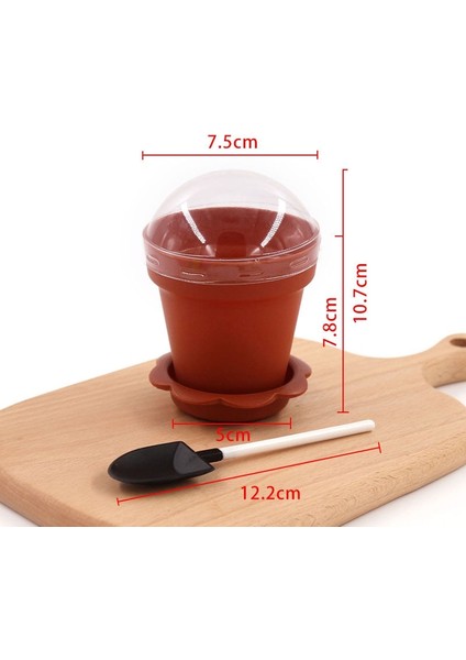 Yeşil 50 Adet 10/20/50 Adet Saksı Kek Tek Kullanımlık Kapaklı Bardaklar Kürek Kepçe Alt Plastik Yoğurt Kabı Tatlı Konteyner Dondurma Mus (Yurt Dışından)