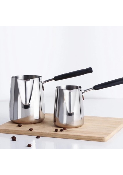 600ML Uzun Saplı Balmumu Erime Tavası Dıy Mum Sabunu Erir Pot Kokulu Balmumu Erir Metal Kahve Toroid Sürahi Latte Süt Köpürtme Sürahisi (Yurt Dışından)