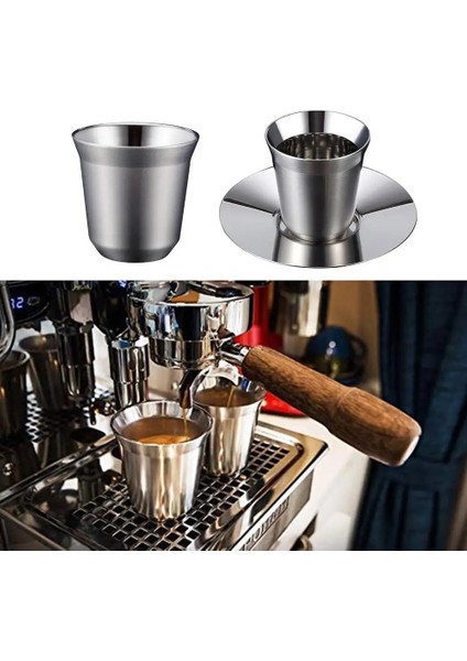 A 80ML 80/160ML Çift Duvar Isı Yalıtımlı Paslanmaz Çelik Espresso Kahve Vakum Bardağı (Yurt Dışından) indirimleri