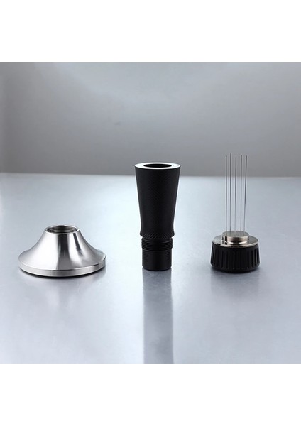Siyah 53.3mm 2-In-1 Paslanmaz Çelik Kahve Tozu Pres Çekiç Kumaş Toz Iğne Karıştırıcı Retiküle 58.3mm-Siyah (Yurt Dışından) modelleri