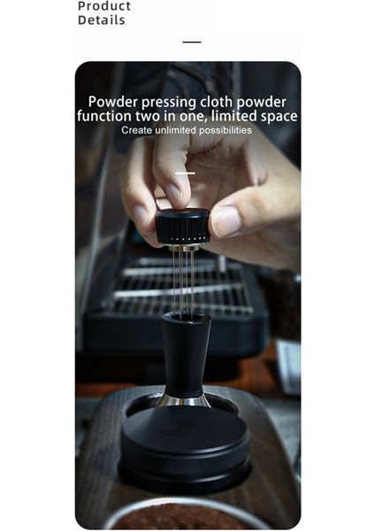 Siyah 53.3mm 2-In-1 Paslanmaz Çelik Kahve Tozu Pres Çekiç Kumaş Toz Iğne Karıştırıcı Retiküle 58.3mm-Siyah (Yurt Dışından) fırsatları