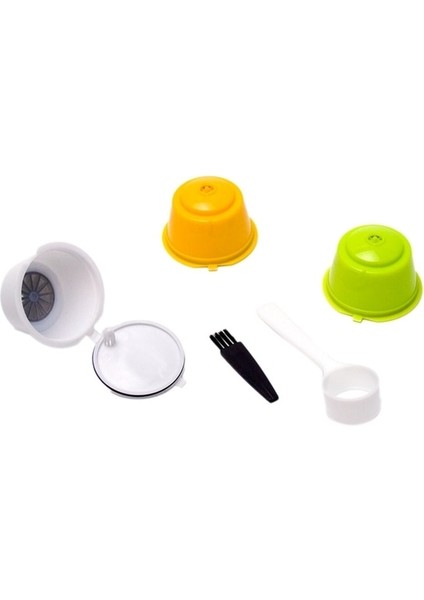 Yellowgreenwhite 3 Adet Kahve Kapsülleri Doldurulabilir Kahve Kapsülleri Bakla Yeniden Kullanılabilir Evrensel Kahve Filtresi Kaşık Fırça ile Dolce Gusto A (Yurt Dışından)