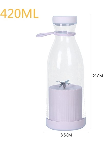 Beyaz 420 ml Taşınabilir Elektrikli Blender Mini Meyve Suyu Karıştırıcı USB Elektrikli Meyve Sıkacağı Bardağı Meyve Smoothie Milk Shake 6 Bıçaklı Küçük Blender (Yurt Dışından)
