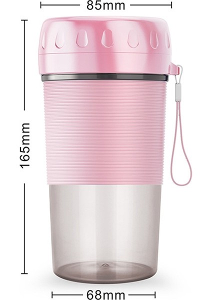 Pembe 300ML USB Şarjlı Taşınabilir Meyve Sıkacağı Çok Fonksiyonlu Mini Blender Bardağını Başlatmak Için Çift Tıklayın (Yurt Dışından)