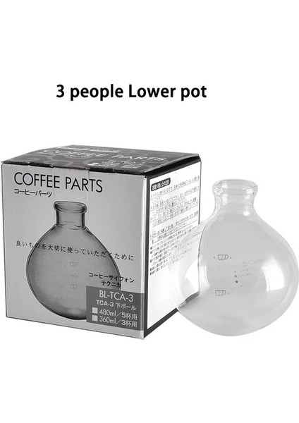 3 Kişilik Alt Pot Sifon Cezve Seti Sifon Pot Filtresi Isıya Dayanıklı Cam Cezve Manuel 360 ML/480 ml Kahve Aletleri Mutfak Aksesuarları (Yurt Dışından)
