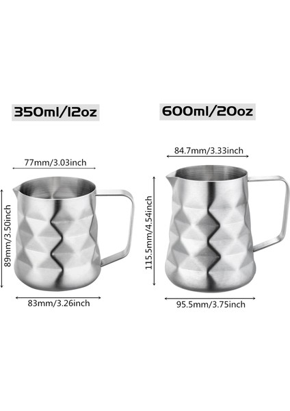 Prizmatik Tasarımlı 600ML Paslanmaz Çelik Prizmatik Tasarımlı Süt Köpürtme Sürahisi Süt Sürahisi Espresso Kahve Barista Craft Latte Cappuccino Kremalı Bardak Makinesi (Yurt Dışından) modelleri