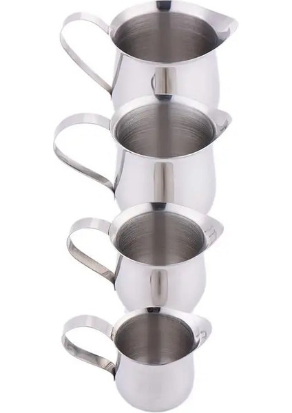 60ML 4 Boyut Kahve ve Süt Tenceresi ve Sos Meyve Suyu Kavanoz ve Karamel ve Yoğunlaştırılmış Süt Bal Bardağı Aletler Paslanmaz Çelik Davul Şeklinde Bardak (Yurt Dışından)