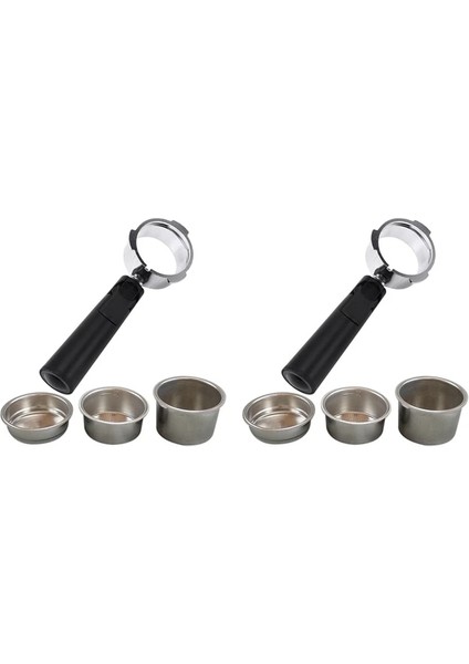 Siyah Gümüş 2 Adet 51MM Dipsiz Filtre Kahve Makinesi Aksesuarları Yerli Kahve Makinesi Aksesuarları Braketi Kolu Içi Boş Kolu (Yurt Dışından)
