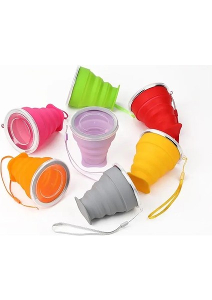 Yeşil Yeni Renk Açık Taşınabilir Silikon Geri Çekilebilir Katlanır Kapaklı Bardak Kahve Handcup Kamp Piknik Yürüyüş Mini Su (Yurt Dışından) modelleri