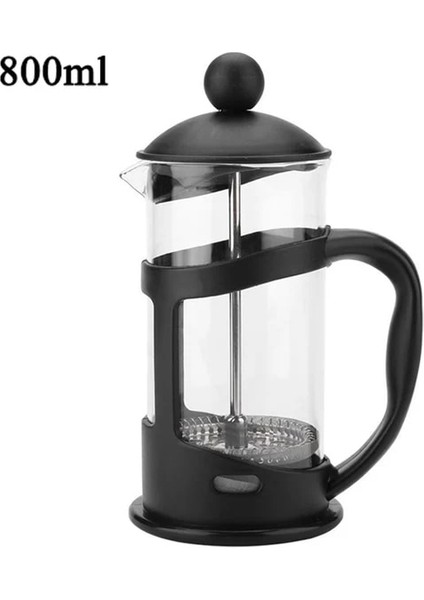 800ML Fransız Basın Kahve/çay Bira Cezve Kahve Makinesi Su Isıtıcısı 800ML Paslanmaz Çelik Cam Termos Barista Araçları Kahve Sürahi (Yurt Dışından)