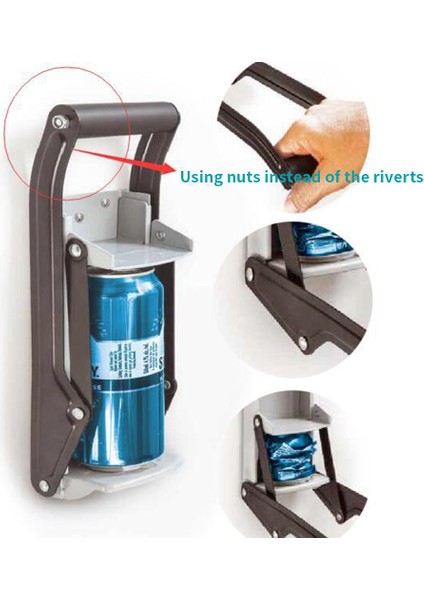 Mavi 16OZ Ağır Hizmet Duvara Monte Çekme Can Kırıcı Geri Dönüşüm Şişeleri Geri Dönüşüm Aracı Can Kırıcı Için Kutuları Ezmek Oldukça Kolaydır (Yurt Dışından)