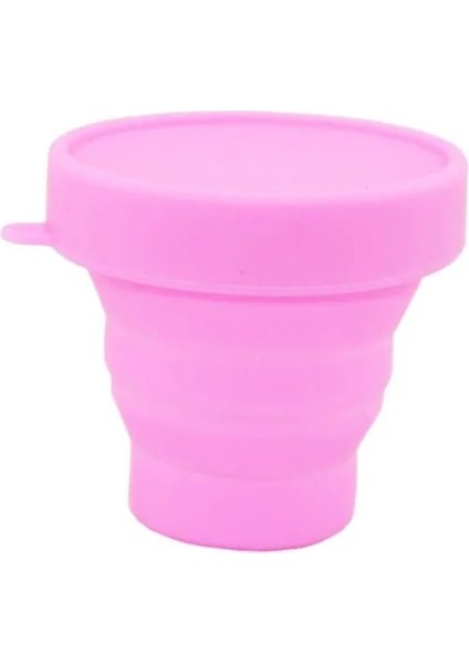 Pembe 170ML 1 Adet Taşınabilir Silikon Geri Çekilebilir Katlanır Kapaklı Bardak Teleskopik Katlanabilir Açık Seyahat Içme Bardağı Kahve Çay Bardağı (Yurt Dışından)