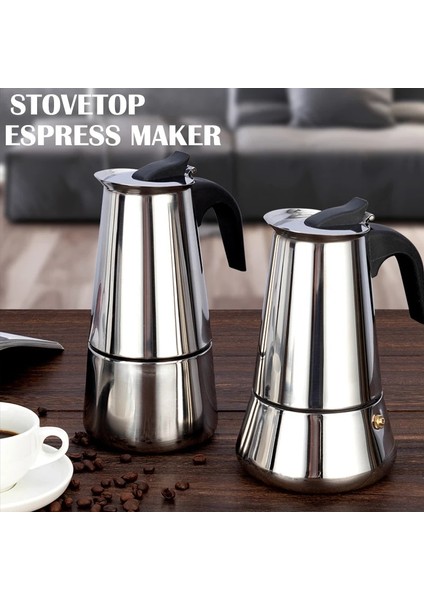 100 ml Kahve Makineleri Moka Pot Kahve Espresso Şofben Paslanmaz Çelik Kahve Makineleri Soba Kahve Aletleri Filtreler Mocha Percolator (Yurt Dışından)