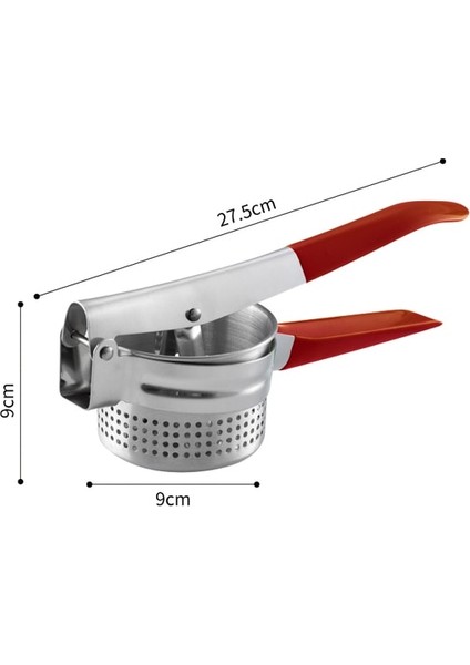 Kırmızı Paslanmaz Çelik Patates Sıkacağı Ezici Meyve Sebze Basın Sıkacağı Kırıcı Sıkacağı Ev Mutfak Pişirme Araçları (Yurt Dışından)