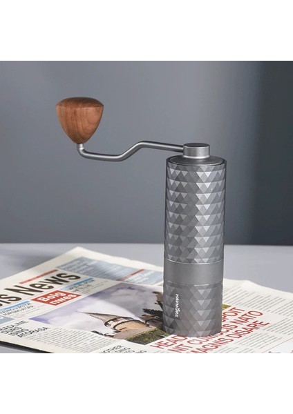 Gümüş 25G Manuel Kahve Öğütücü, Paslanmaz Çelik 5 Açılı Çapak, Dahili Çift Rulman Konumlandırma, Yüksek Kaliteli Taşınabilir Manuel Öğütücü (Yurt Dışından) indirimleri