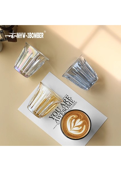 2 Adet Mavi 130 ml Mhw-3bomber 130 ml Cam Kahve Fincanı Sanat Şarap Bardakları Vakum Elektrolizle Haşlanma Önleyici Su Kupaları Şık Ev Barista Aksesuarları (Yurt Dışından) modelleri