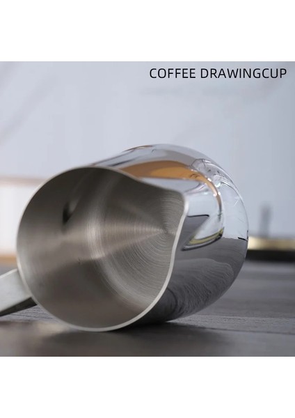 600ML 350/600ML/900ML Paslanmaz Çelik Sıcaklık Etiketi ile Çekme Çiçek Fincan Espresso Süt Köpürtücü Pot Çekme Saksı Kahve Makinesi (Yurt Dışından)