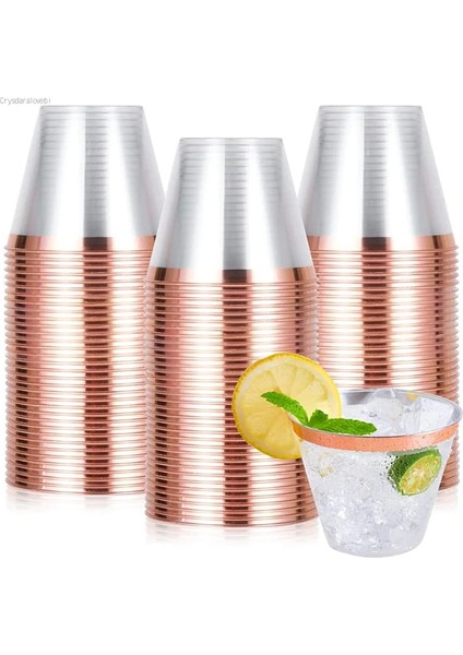 Gül Altın 50 Adet 10/50/100 Adet 9 Oz Plastik Bardaklar Gül Altın Tek Kullanımlık Parti Içecek Bardakları Düğün Parti Festivali Ev Temizle Kokteyl Bardakları (Yurt Dışından) fiyatları