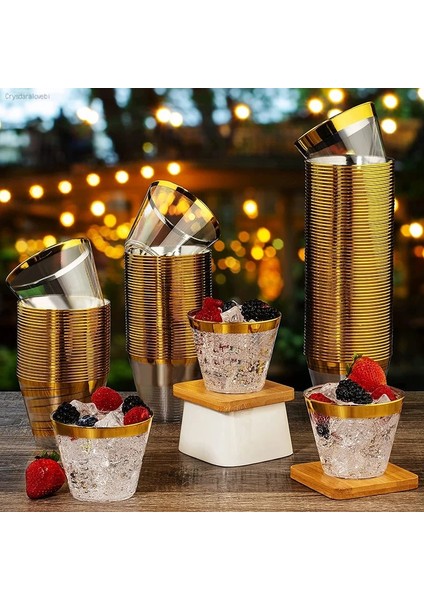 Gül Altın 50 Adet 10/50/100 Adet 9 Oz Plastik Bardaklar Gül Altın Tek Kullanımlık Parti Içecek Bardakları Düğün Parti Festivali Ev Temizle Kokteyl Bardakları (Yurt Dışından) modelleri