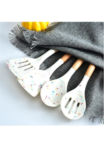 Sarı Silikon Mutfak Eşyası Yapışmaz Eşyaları Pişirme Aracı Pota Turner Spatula Tong Tencere Pişirme Gadget Utensílios De Cozinha (Yurt Dışından) modelleri