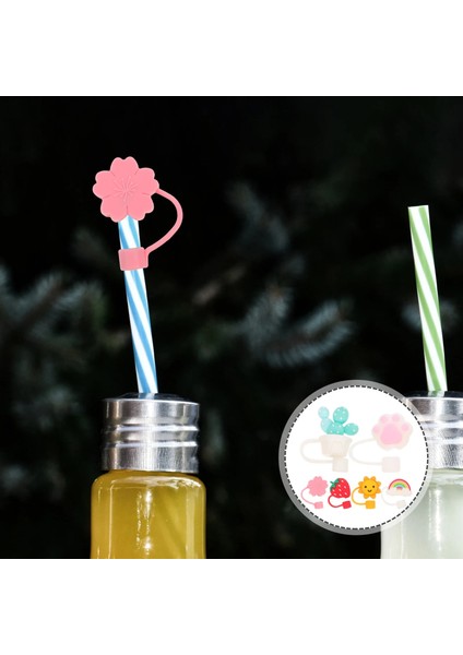 Çeşitli Renk 13.8x6 Adet Hawaii Dekor Toz Fişi Toz Geçirmez Fişler Tumbler Hawaii Dekor Şapka Komik Silika Jel Çocuk Plastik (Yurt Dışından)