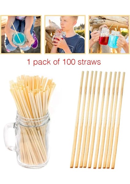 Sarı 100 Adet 100 Adet Buğday Samanı Pipet, Organik Doğal Buğday Pipet Dostu Biyobozunur Yeniden Kullanılabilir Pipetler (Yurt Dışından)