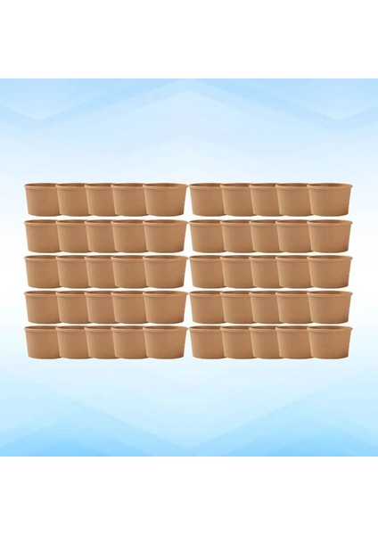 Gösterildiği Gibi 50 Adet Kraft Kağıt Kase Dondurma Kapları Yemek Hazırlama Çorba Bardağı Paket Servis Kupa Kapağı Tek Kullanımlık Ikram Bardaklar (Yurt Dışından)
