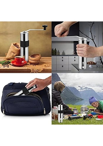 4.8X18.6 Gümüş Kahve Değirmeni Mini Paslanmaz Çelik El Manuel El Yapımı Kahve Çekirdeği Çapak Değirmenleri Değirmen Mutfak Aracı Öğütücüler (Yurt Dışından) fırsatları