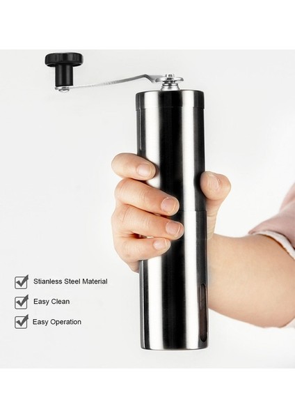 Silver L Fransız Kabartma Makinesi Için Manuel Kahve Değirmeni, Elde Tutulan Mini, K Fincan, Fırçalanmış Paslanmaz Çelik Taşınabilir Konik Öğütücü (Yurt Dışından)