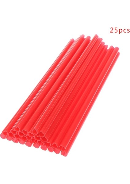 Rd 25 Adet Kalp Şeklinde Pembe Plastik Pipet (Yurt Dışından)