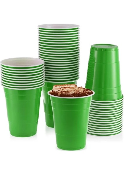 Yeşil 50 Adet 50 Parça Tek Kullanımlık Bardak 16 Oz Kırmızı Mavi Sarı Yeşil Siyah Plastik Şarap Bardağı Doğum Günü Düğün Renk Parti Dekorasyon (Yurt Dışından)