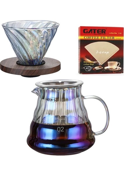 Büyük Altın Kaplama V60 طقم Cezve 600 ml Sunucu V60 Filtre Cam Huni Damlatıcı Demleme Fincan Ahşap Stand Çubuk Yeniden Kullanılabilir Aracı (Yurt Dışından) indirimleri