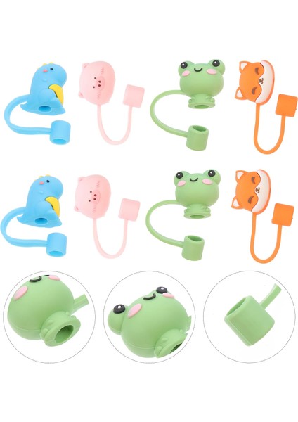 Çeşitli Renk 8 Adet Koruyucu Kahve Bardağı Bardak Sevimli Topper Yeniden Kullanılabilir Içme Ipuçları Paslanmaz Çelik Kapaklar Silika Jel Silikon Toz Tıkaçları (Yurt Dışından)