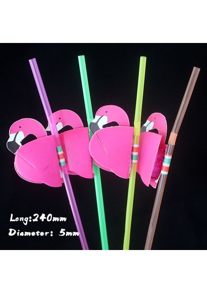 Plastik 11 50 Adet 25/50 Adet Kağıt Payet Bükülebilir Flamingo Tropikal Şemsiye Ananas Kokteyl Içme Düğün Parti Meyve Suyu Içecek Saman (Yurt Dışından)