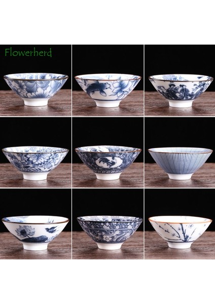 015 Retro Mavi ve Beyaz Porselen Çay Bardağı Çin Tarzı Teaware Seramik Kungfu Çay Bardağı Tek Bardak Ana Çay Bardağı (Yurt Dışından)