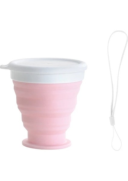 Pembe 200ML 320ML Taşınabilir Silikon Katlanır Su Bardağı Açık Isıya Dayanıklı Teleskopik Katlanabilir Katlanabilir Kapaklı Kupa Seyahat Kamp Için (Yurt Dışından)