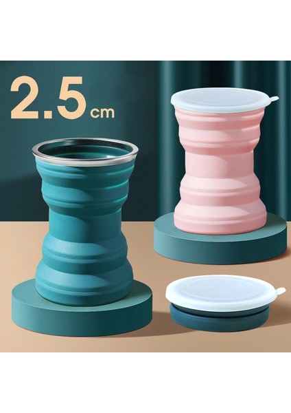 Pembe 200ML 320ML Taşınabilir Silikon Katlanır Su Bardağı Açık Isıya Dayanıklı Teleskopik Katlanabilir Katlanabilir Kapaklı Kupa Seyahat Kamp Için (Yurt Dışından)