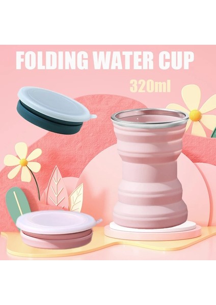 Pembe 200ML 320ML Taşınabilir Silikon Katlanır Su Bardağı Açık Isıya Dayanıklı Teleskopik Katlanabilir Katlanabilir Kapaklı Kupa Seyahat Kamp Için (Yurt Dışından)