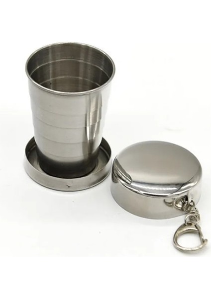 75ML Tümü Paslanmaz Çelik Katlanır Geri Çekilebilir Bardak Katlanır Bardak Blackjack Kupası Seyahat Açık Katlanabilir Bardak 75ML (Yurt Dışından)