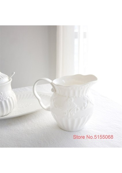 Rokoko Süt Sürahisi Retro Barok Ingiliz Kraliyet Ailesi Süt Sürahileri Rokoko Sanatı Kabartma Kemik Çini Coffeeware Şekerlik Kavanoz Kreması Sürahi Kahve Araçları (Yurt Dışından) fırsatları