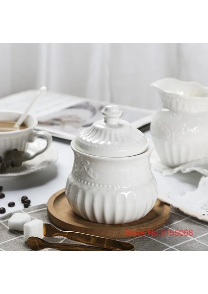 Rokoko Süt Sürahisi Retro Barok Ingiliz Kraliyet Ailesi Süt Sürahileri Rokoko Sanatı Kabartma Kemik Çini Coffeeware Şekerlik Kavanoz Kreması Sürahi Kahve Araçları (Yurt Dışından) indirimleri